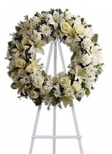 Peaceful White Wreath Sympathy 