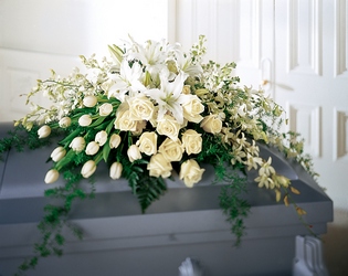Peacefully at Rest Casket Spray in Converse, TX | KAREN'S HOUSE OF FLOWERS & CUSTOM CREATIONS