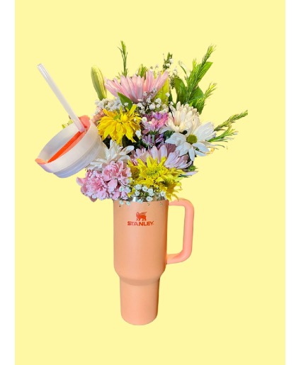 Peach - 40 Oz Stanley + Flowers