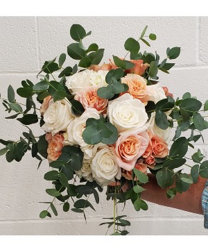 Peach and Cream  wedding bouquet