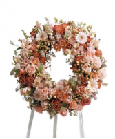 Peach and cream Wreath Wreath Funeral