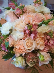 Peach and White Bridal Bouquet Hand-tied Bridal Bouquet