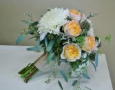 PEACH AND WHITE  Wedding Bridal Bouquet