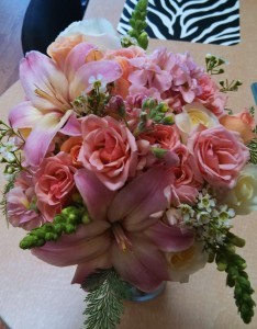 Peach Bridal Bouquet Hand-tied Bridal Bouquet