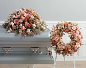 Peach Casket Cover Set Casket Cover