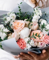 Peach Delight Bouquet Wrapped