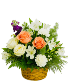 Peach Garden Basket Floral Arrangement