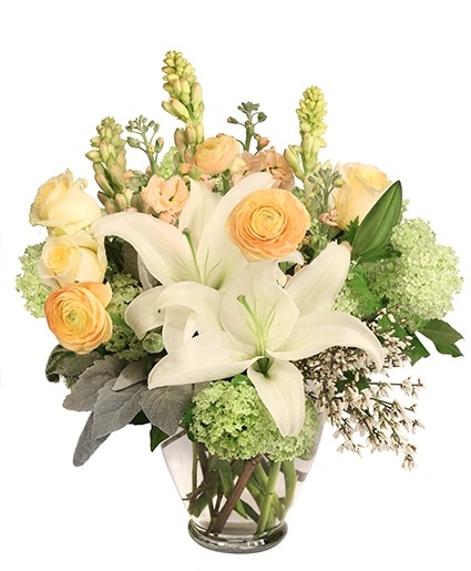 Peach & Green Dream Flower Arrangement in Webster, TX - La Mariposa Flowers