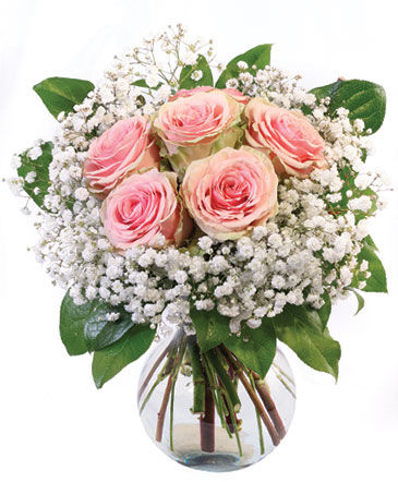 Peach Kiss Roses Floral Arrangement in Red Lake, ON | FOREVER GREEN GIFT BOUTIQUE