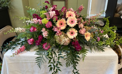 Peach & Lavender Casket Spray 