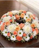 Peach, Orange and White Urn Wreath 