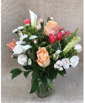 Peach Parfait Fresh Vase Arrangement