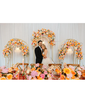 Peach Romance  wedding reception