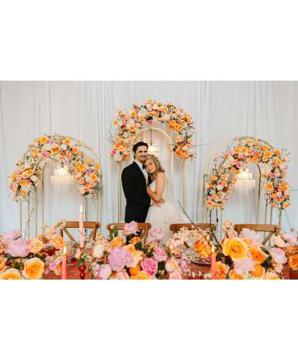 Peach Romance  wedding reception