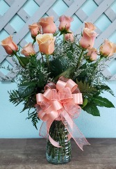 Peach Rose Bouquet Long Stem Premium Roses