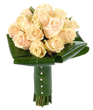 PEACH ROSE BRIDAL BOUQUET