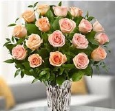 Peach Roses Arranged Fresh Rose Arrangement