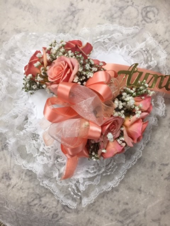 Peach Satin Heart Satin Heart Pillow