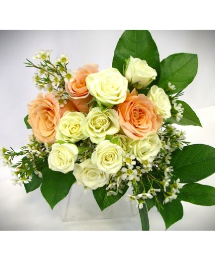 PEACH & WHITE BOUQ - IN STORE PICK UP ONLY HAND HELD DANCE BOUQUET