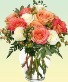 PEACH & WHITE ROSES BOUQUET 