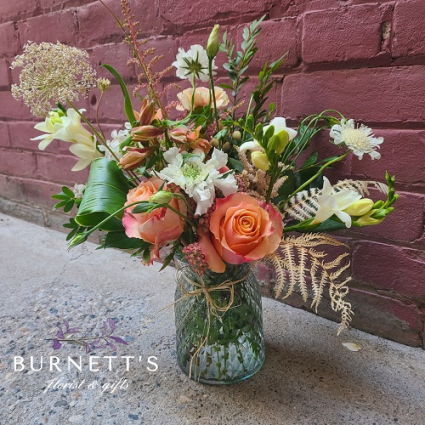 Peaches & Cream Vase Arrangement