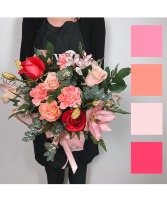 Peachy Pink Designer’s Choice Flower Arrangement 