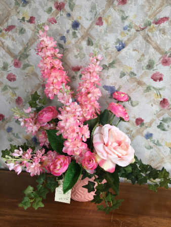 Peachy Pink Silk Artificial Arrangement