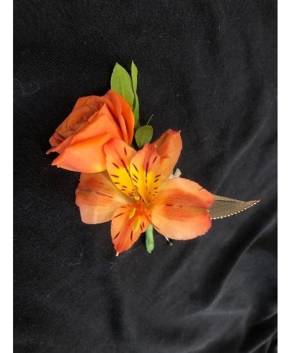 Peachy prom Boutonniere