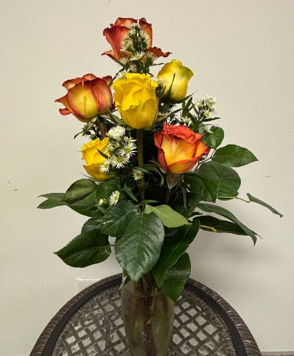 Peachy Sunshine Half Dozen Roses