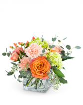 Peachy Sweet Flower Arrangement in Cypress, Texas | BLOOMS FROM THE HEART