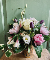 Peacock Feather Keepsake Vase Arrangement Mother's Day Collection