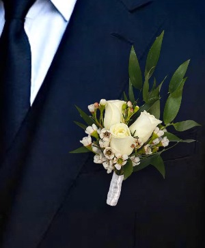 Pearl Petals Boutonniere 