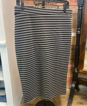 Pencil Skirt- Black & Grey Stripe Pencil Skirt