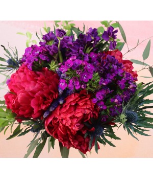 Peonies and Bold Tones Bridal Bouquet