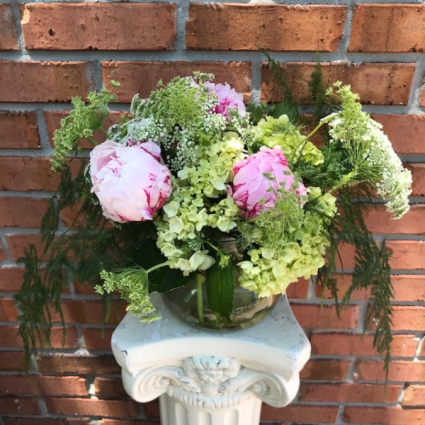 Peonies and Lace Vase