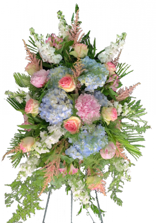 Peonies and Pink Tribute Funeral Spray