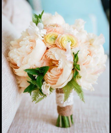 Peonies and ranunculus Wedding bouquet