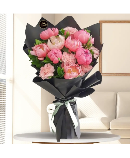 Peonies & Carnations wrapping Bouquet