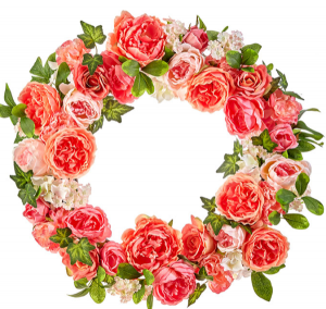 French Peonies & Garden Roses Permanent Wreath