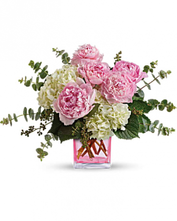 Peony and hydregia vase   in Ozone Park, NY | Heavenly Florist