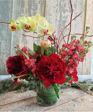 Peony and Orchid Arrangement 