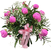 Peony Perfection 1 DZ Pink Peony Vase Arrangement