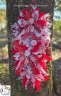 Peppermint Beauty with Cardinals Silk Christmas Door Swag