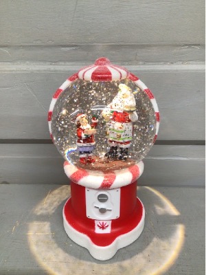 Peppermint Lighted Snowglobe 