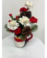 Peppermint Penguin Posy Christmas Floral Bouquet