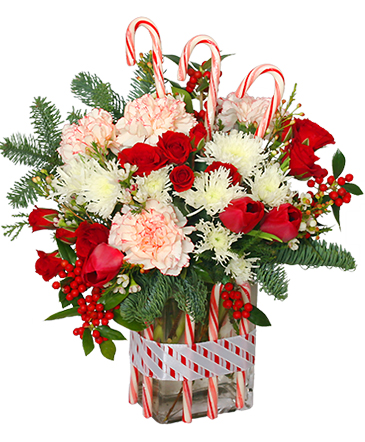 PEPPERMINT PLEASURES Deluxe Christmas Bouquet in Overbrook, KS | FLOWERS ON THE TRAIL