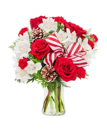 Peppermint Rose Christmas Flowers