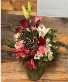 Peppermint Rose Holiday Vase Arrangement