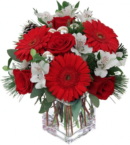 christmas flower baskets