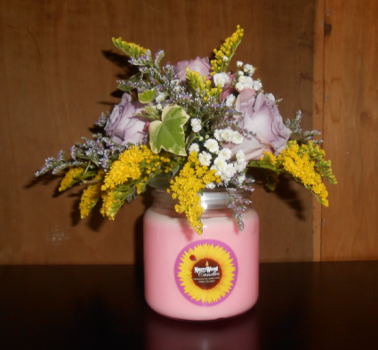 Perfect Gift Candle with Flowers